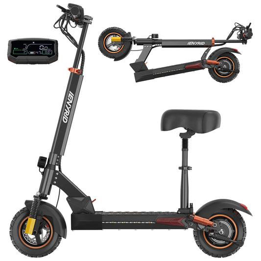 Electric Scooter for Adults with Seat, 800W 12.5Ah Adult Electric Commute Scooter, 3 Speeds Kids Electric Skateboard E-Scooter Bikes, up to 28Mph & 32Miles Range