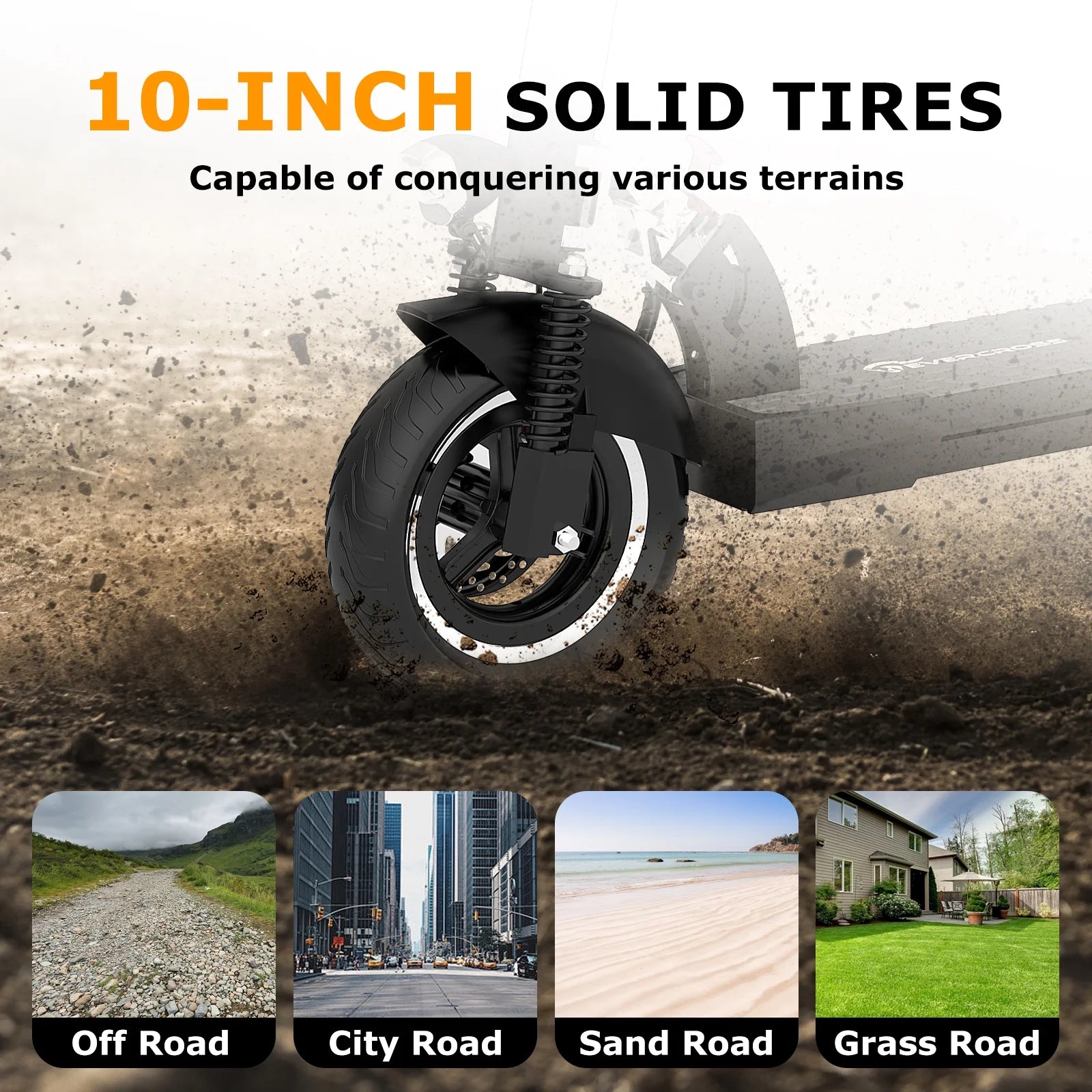 Electric Scooter with 10" Solid Tires, 800W Motor up to 28 MPH and 25 Miles Range, Folding Electric Scooter for Adults , Black