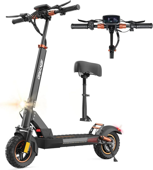 Electric Scooter for Adults with Seat, 800W 16Ah Adult Electric Commute Scooter, 3 Speeds Kids Electric Skateboard E-Scooter Bikes, up to 28Mph & 32Miles Range