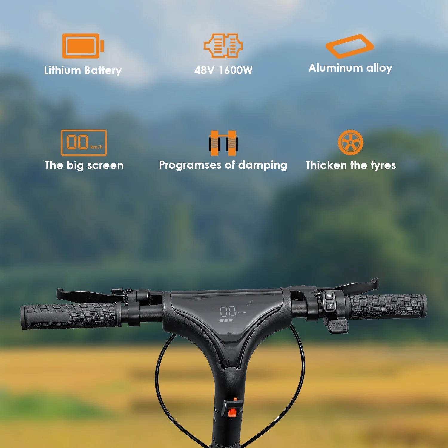 F5 Electric Scooter 48V 1600W 800W Dual Motors Foldable Escooter 18Ah Lithium Battery 32Miles Long Range 25MPH Brushless F/R Suspension Skateboard 10Inch off Road Tyres 150Kgs Load W/ APP